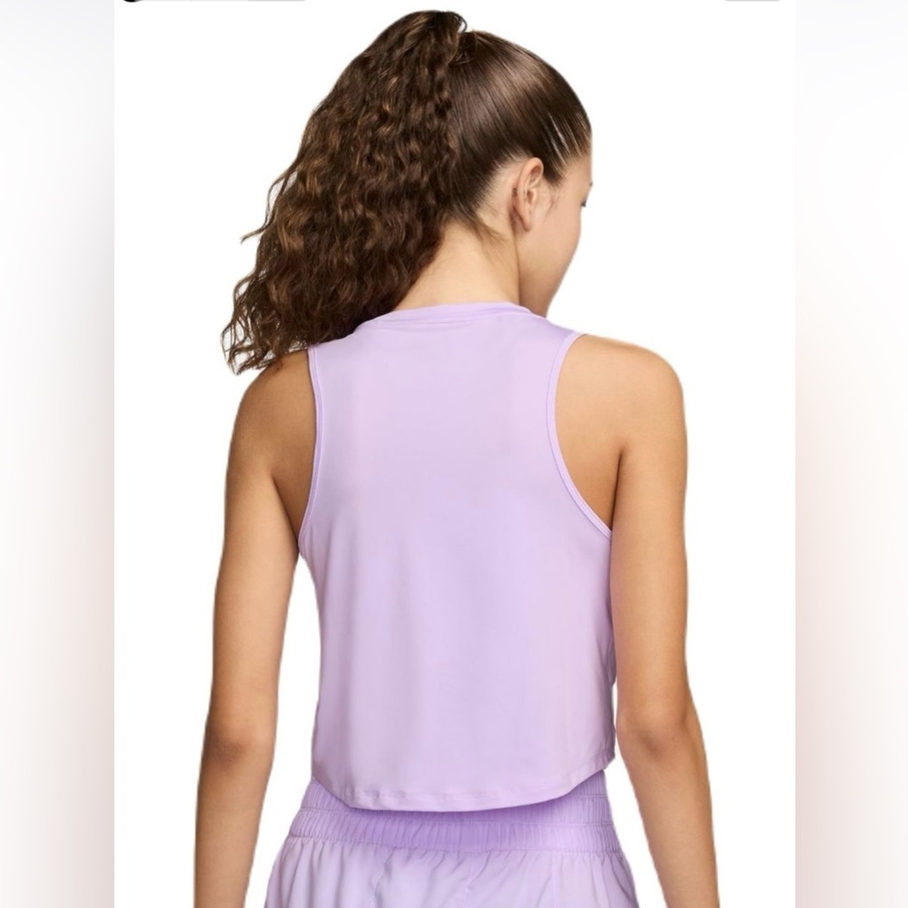 🆕 Nike One Dri-Fit Tank Top, Crop, Lilac Size XL - Picture 2 of 12